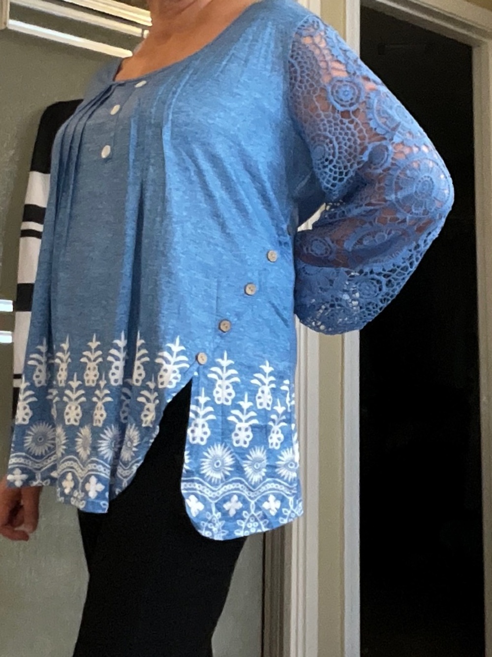 BLUE bohemian-style tunic, NWT, Size Plus 3X - Picture 2 of 5
